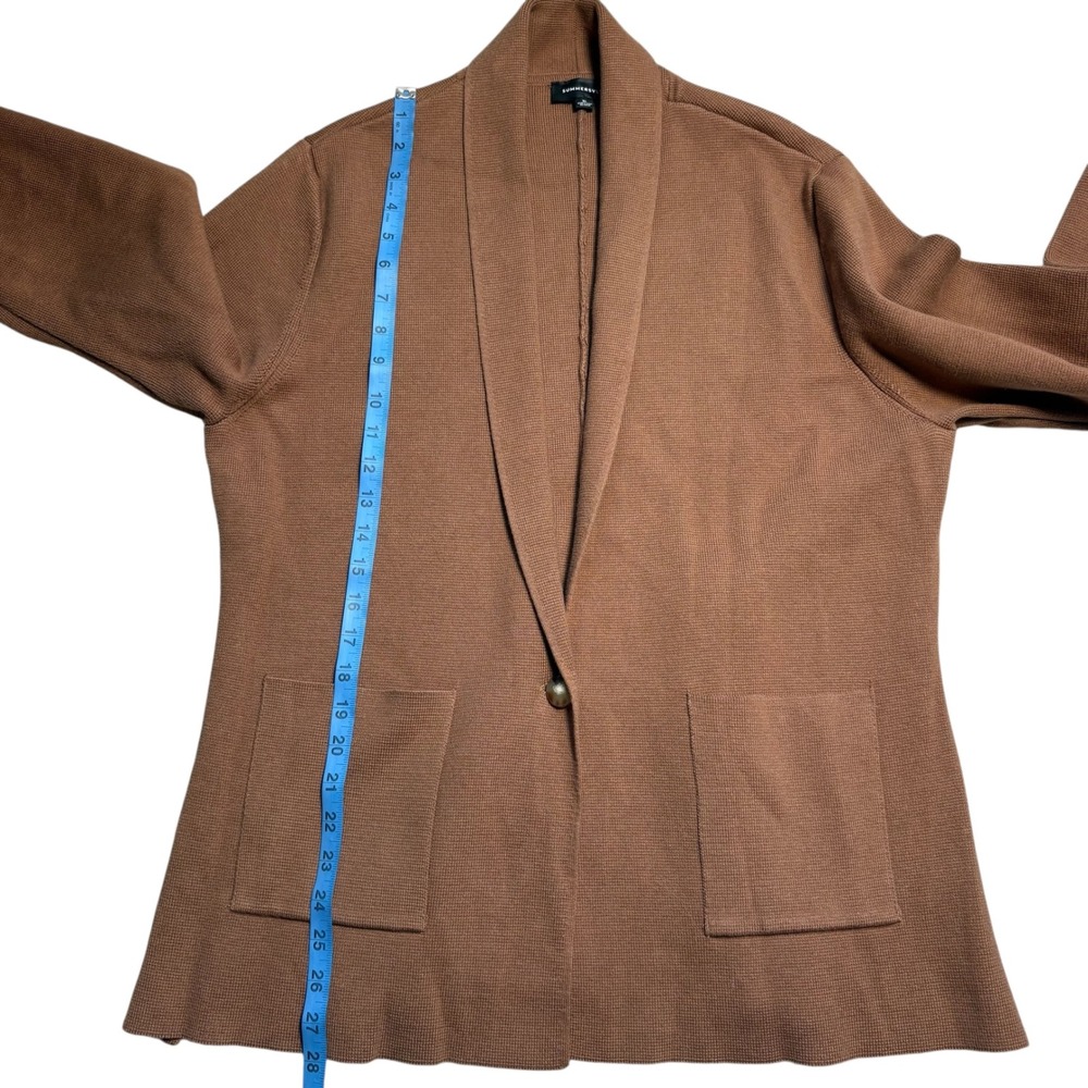 Summersalt The Ribbed Sweater Blazer Cardigan Brown XL Shawl Collar Pockets EUC - Picture 4 of 8